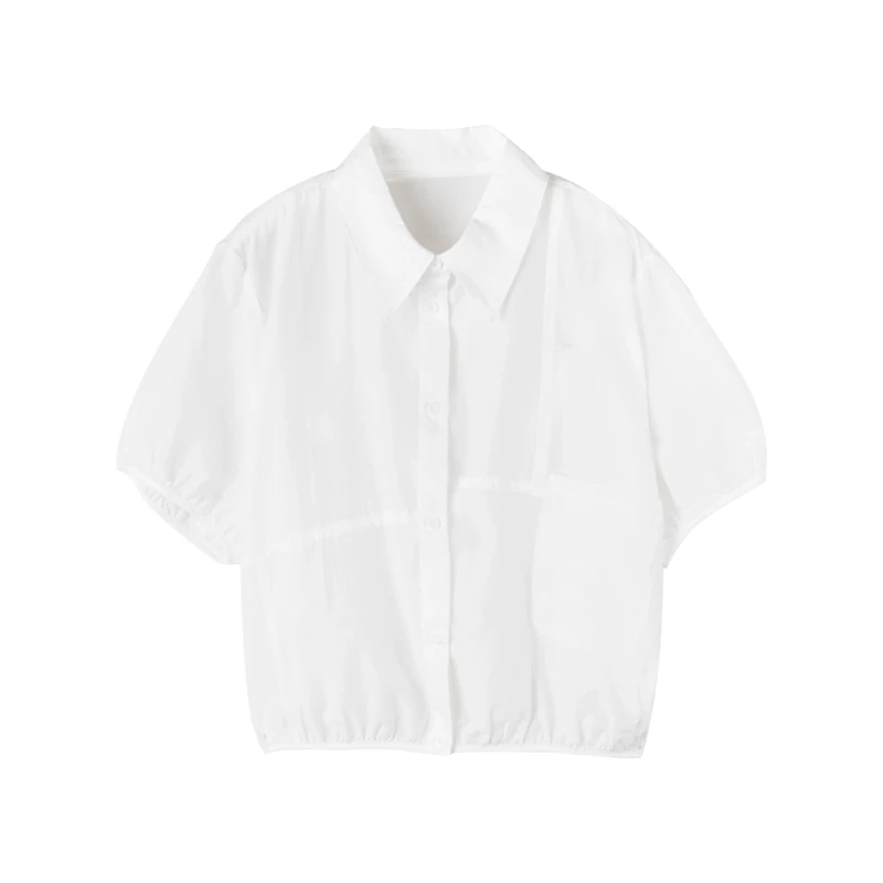 原形衬衫女2025夏季新款韩版大码宽松休闲打底衬衣短袖上衣91425