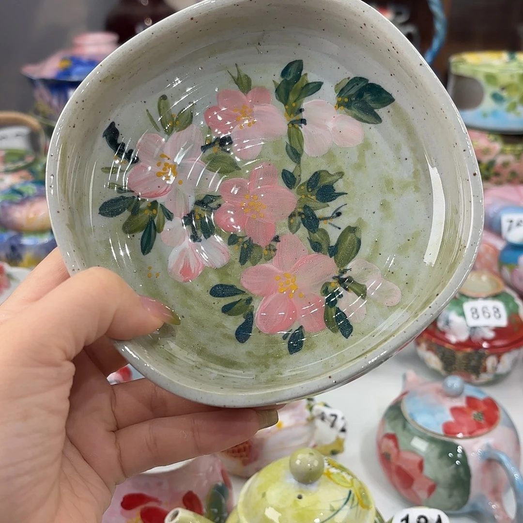 瓷片景德镇手绘高温釉下彩陶瓷茶具