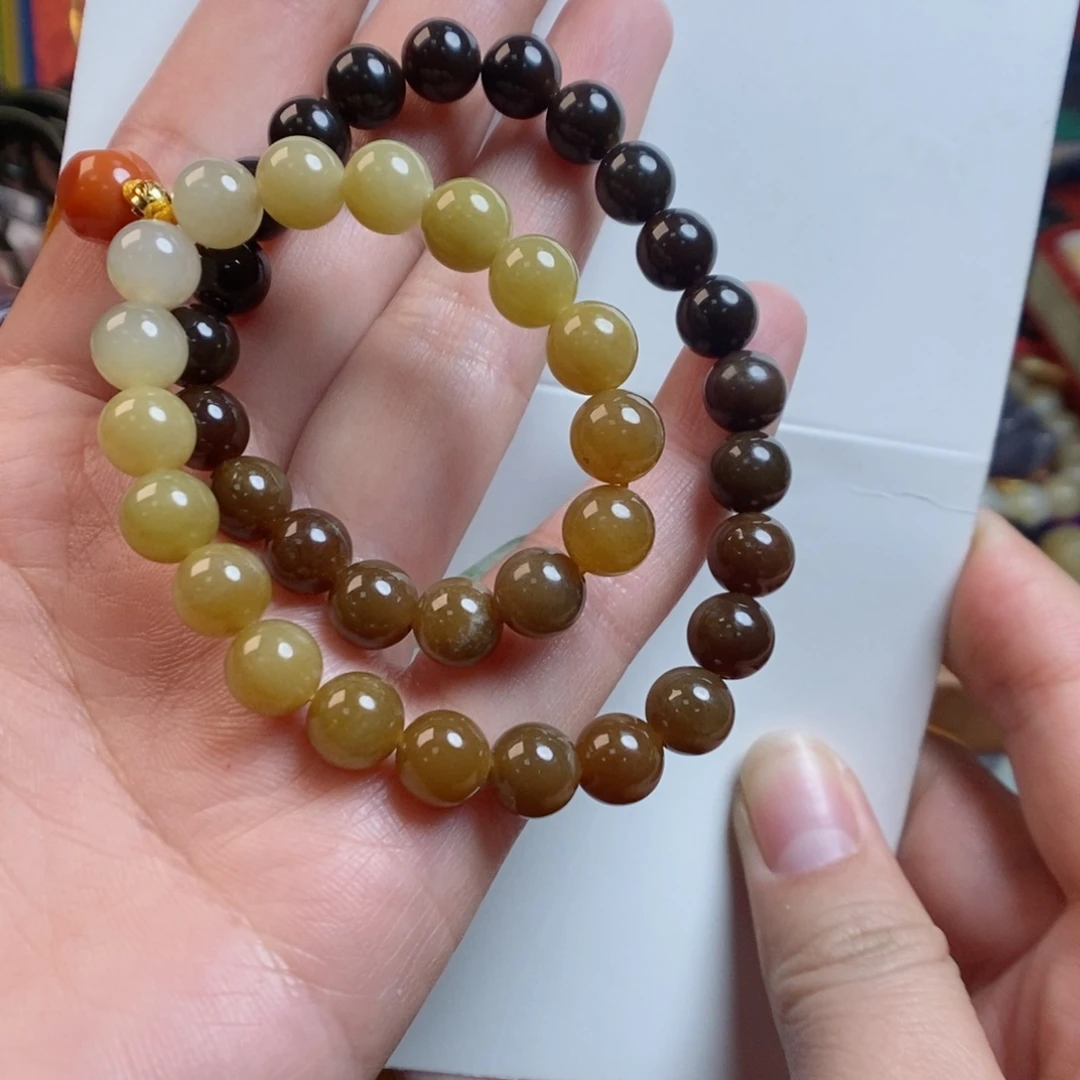 和田玉手链未镶嵌金山糖