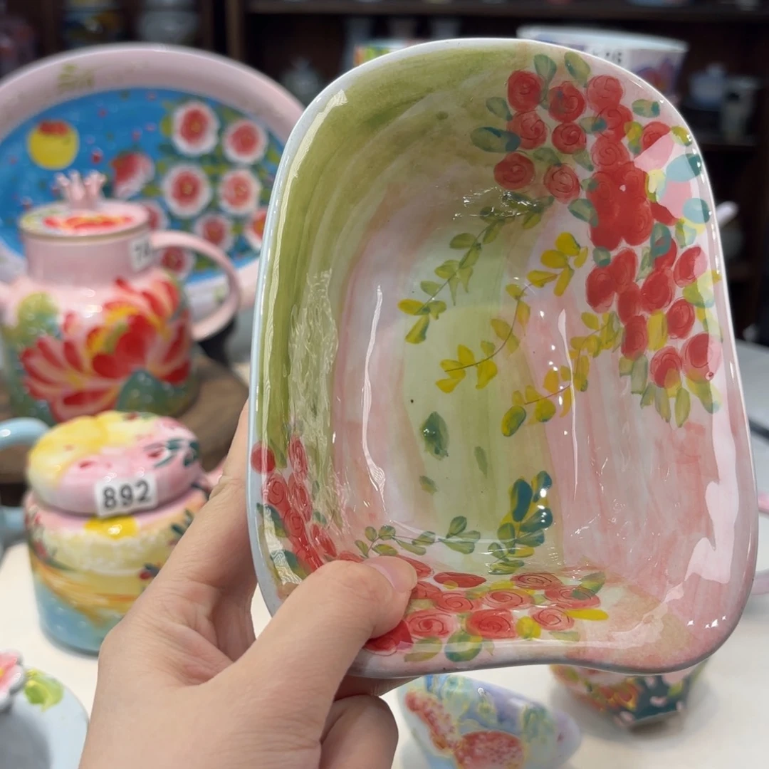 瓷片景德镇手绘高温釉下彩陶瓷茶具