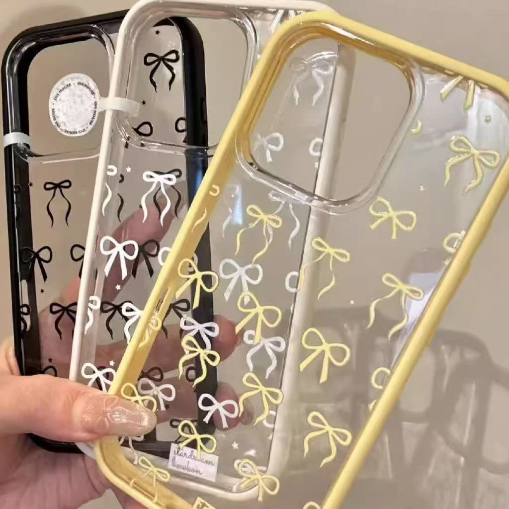 ins满屏蝴蝶结适用苹果17Promax手机壳iPhone16简约15透明14韩女