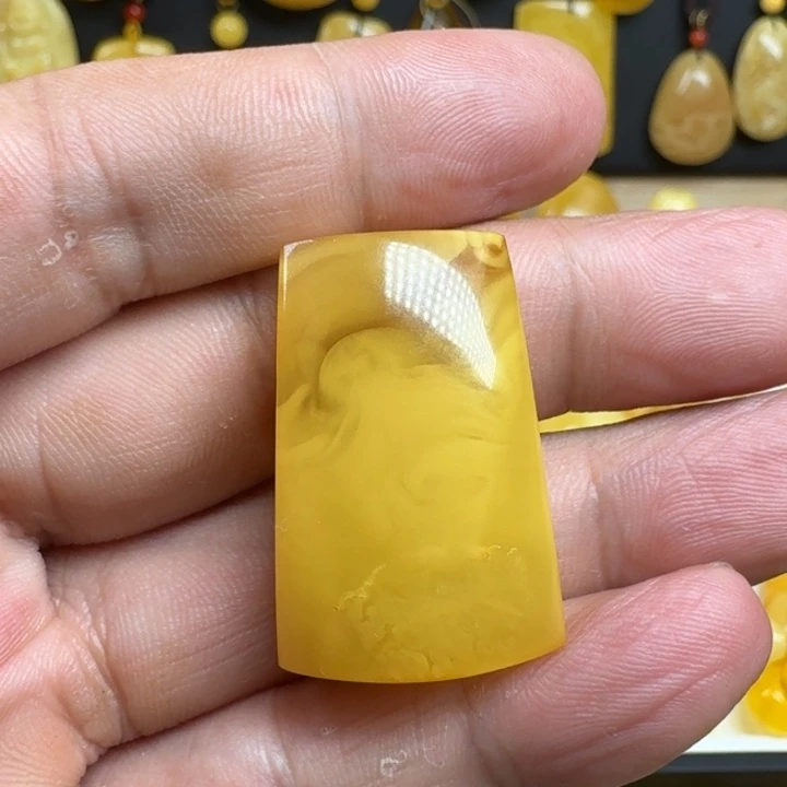 蜜蜡未镶嵌珠宝奇石平安无事牌