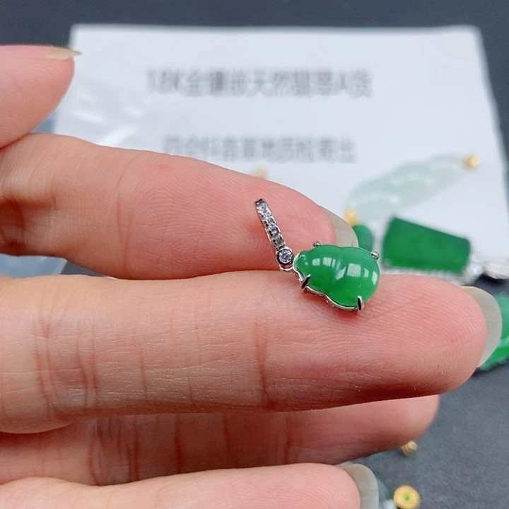 翡翠银S925镶嵌吊坠(不含链)
