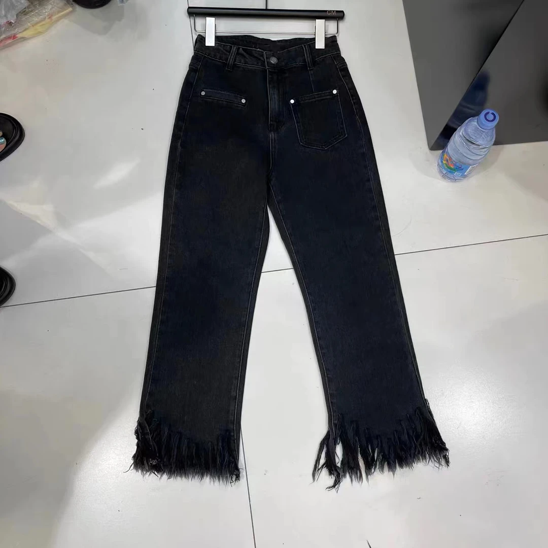 『牛仔裤A』气质显瘦时尚百搭直筒修身牛仔裤 5823