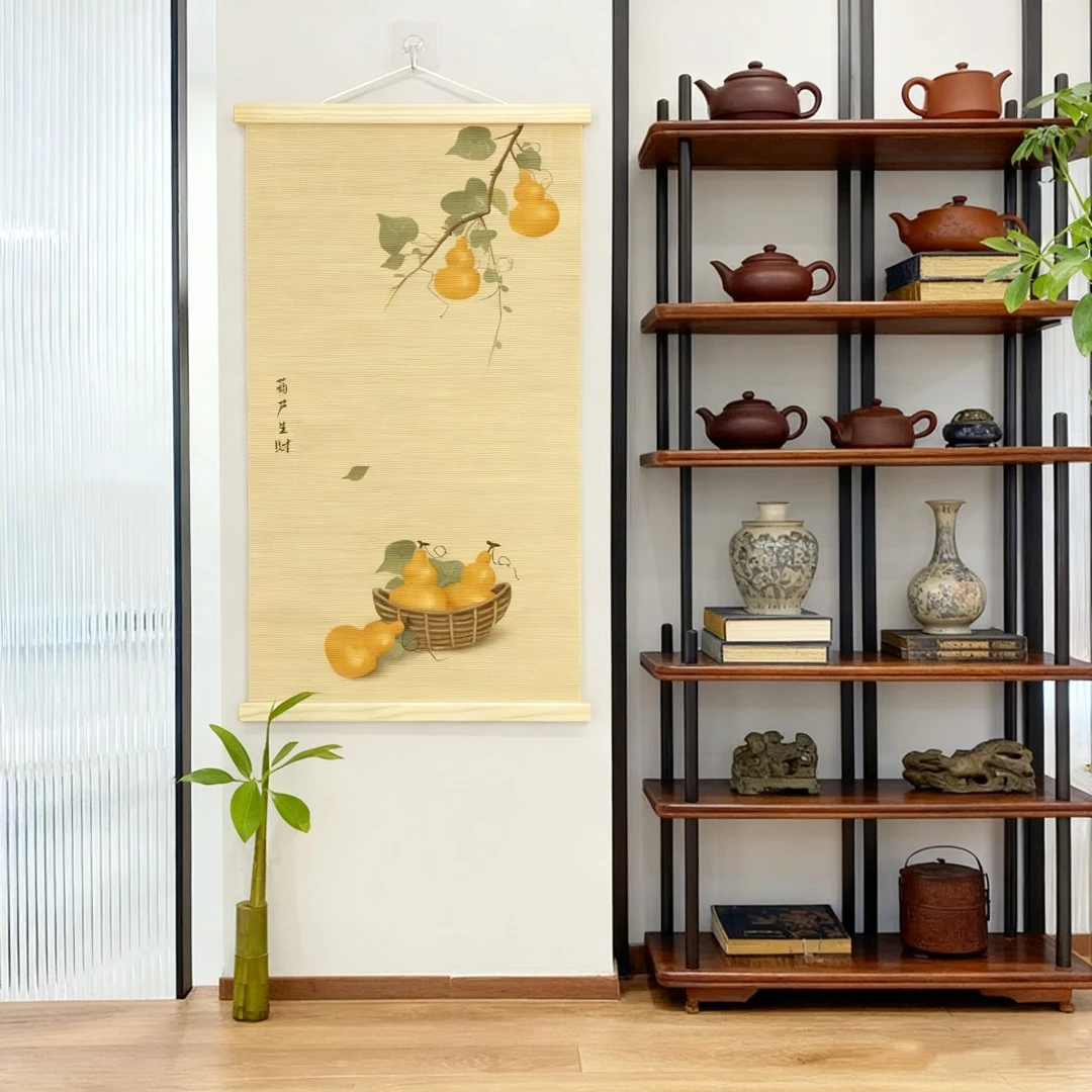新中式葫芦竹编装饰画适用于民宿高级感客厅卧室批发挂画免打孔
