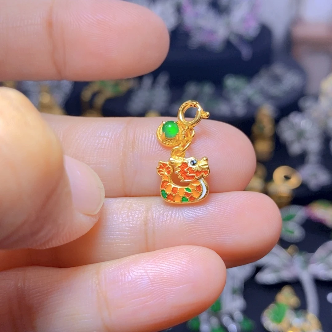 翡翠银S925镶嵌耳饰天然翡翠