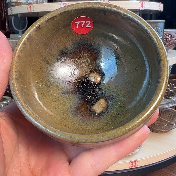 杯772柴烧主人杯自然落灰釉微瑕
