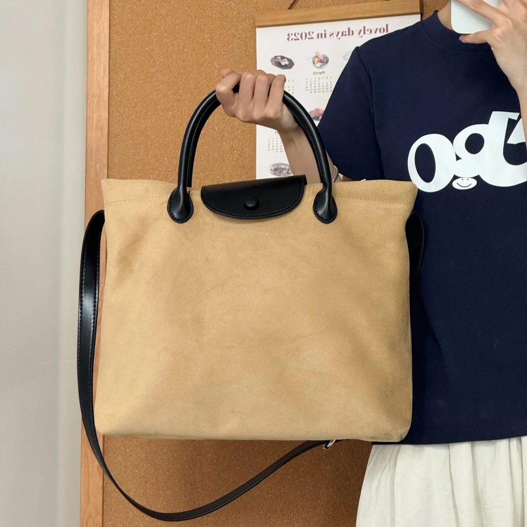 一张同学【长约35宽6高27单位cm】小众百搭手提单肩斜挎包D22卡其