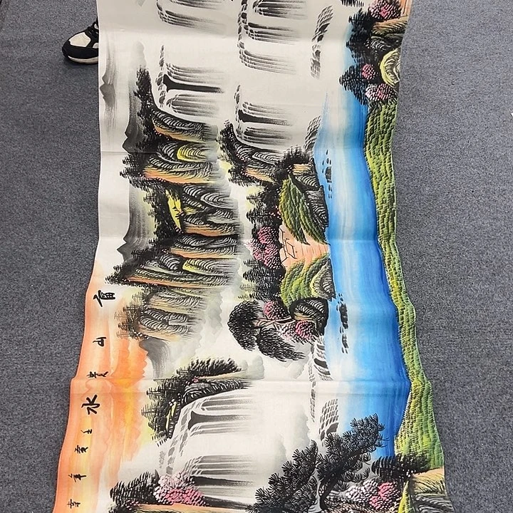 国画我们一起努力奋斗加油