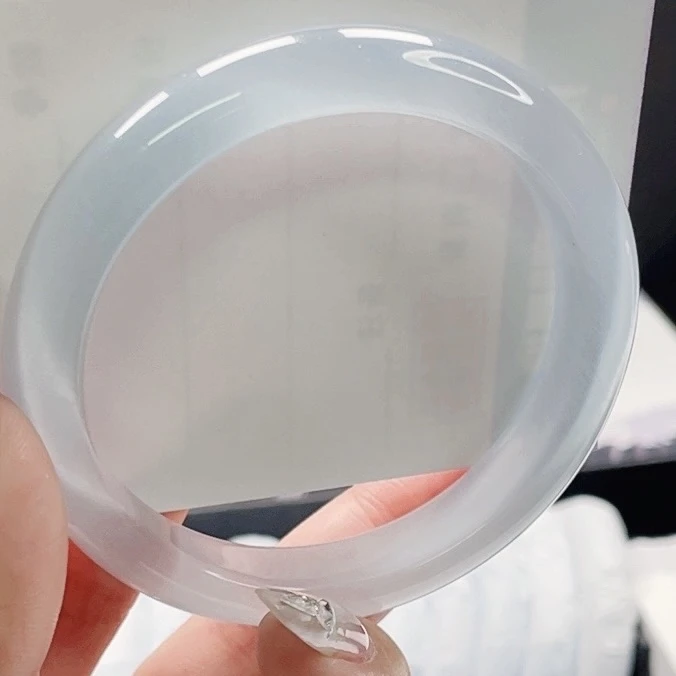 52圈口 冰冰蓝手镯 冰透显白