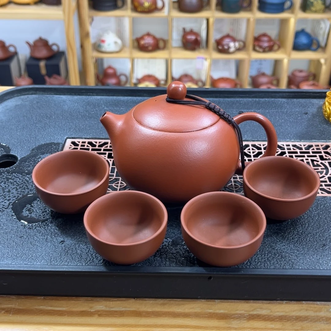 紫砂茶案胖西施（一壶四杯）