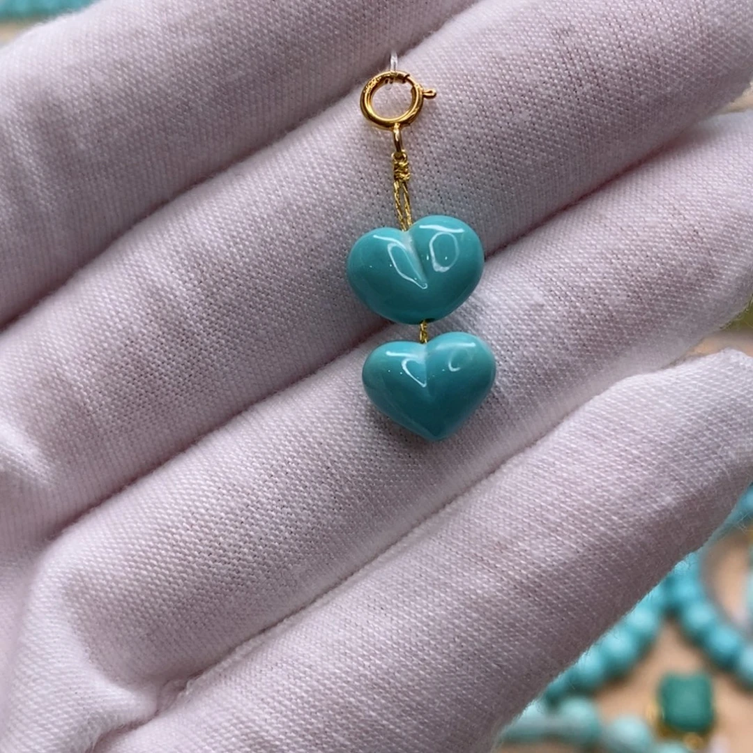 绿松石18K金镶嵌珠宝奇石