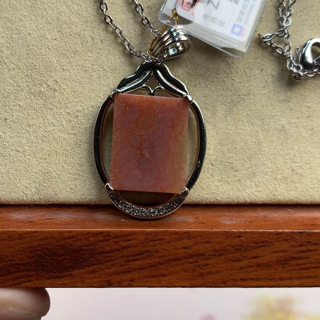 【闪购商品】颈饰未镶嵌硅化珊瑚（珊瑚玉）45号红枫叶