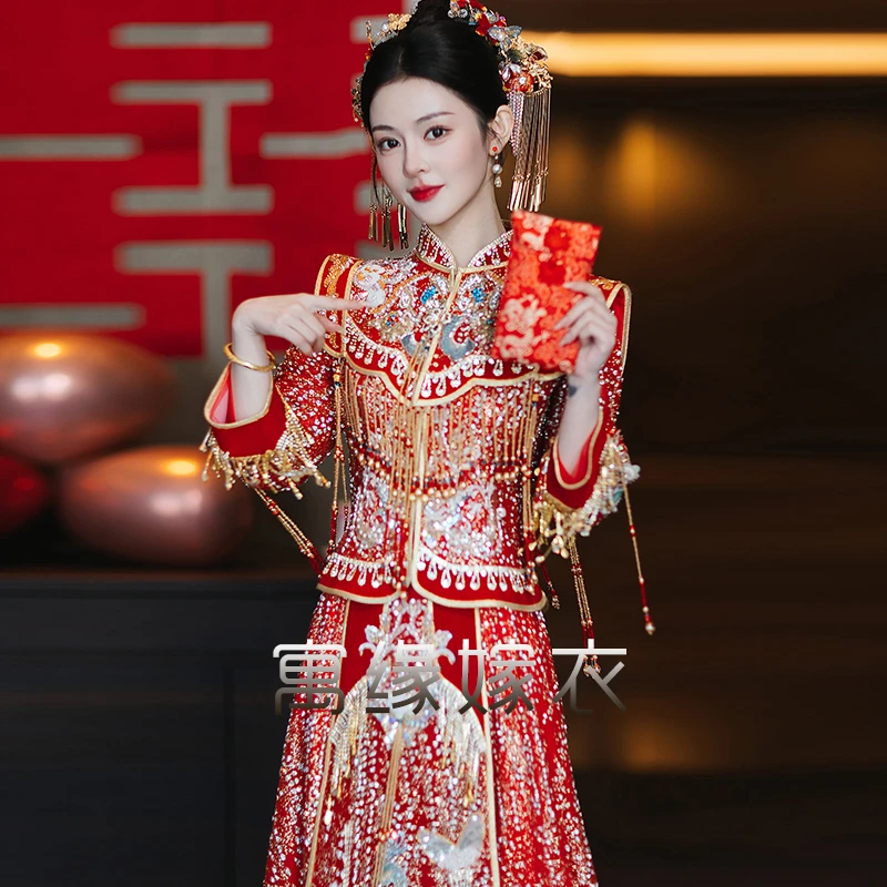 秀禾服2025新款红色高端新娘结婚嫁衣中式迎亲礼服敬酒出阁礼服夏