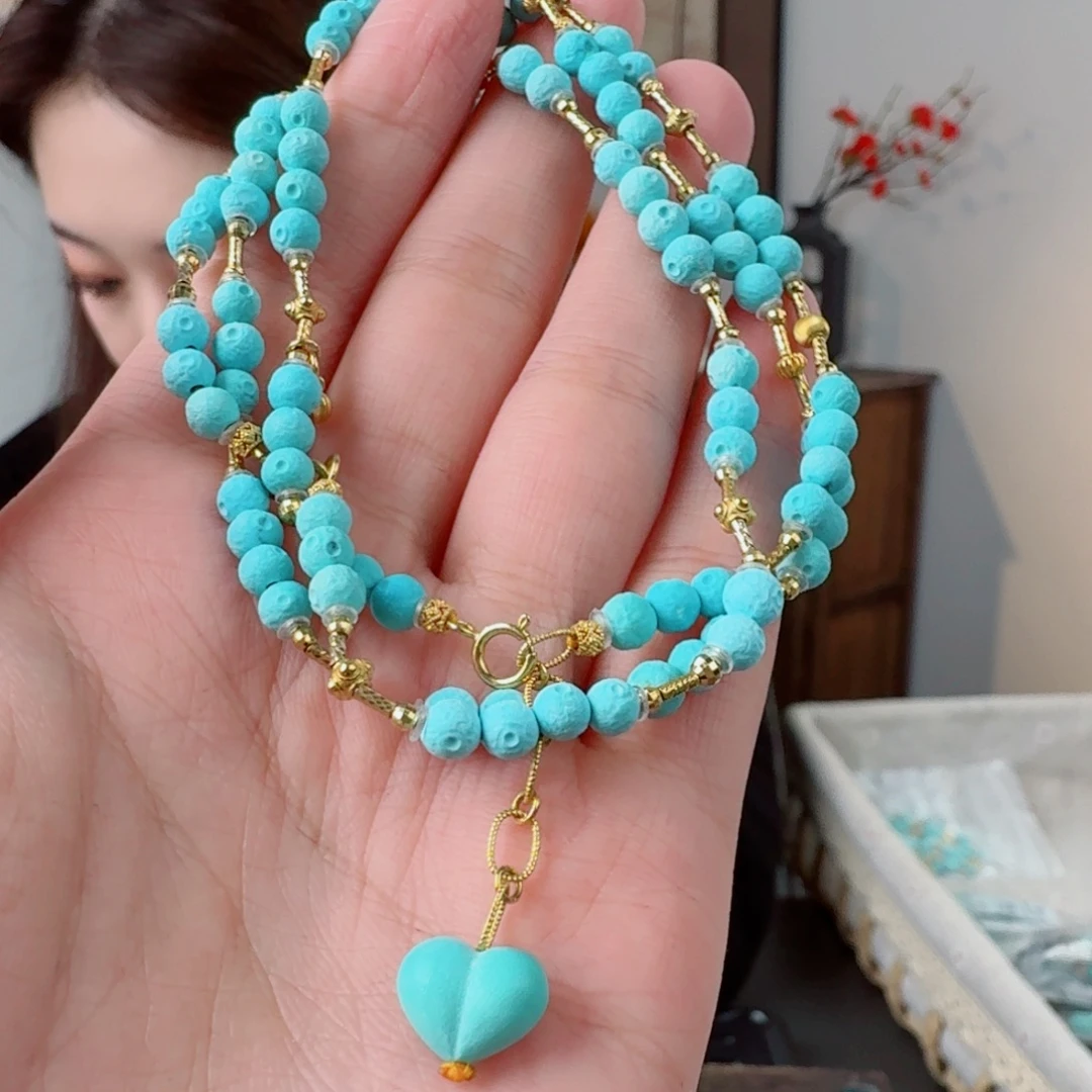 绿松石18K金镶嵌珠宝奇石