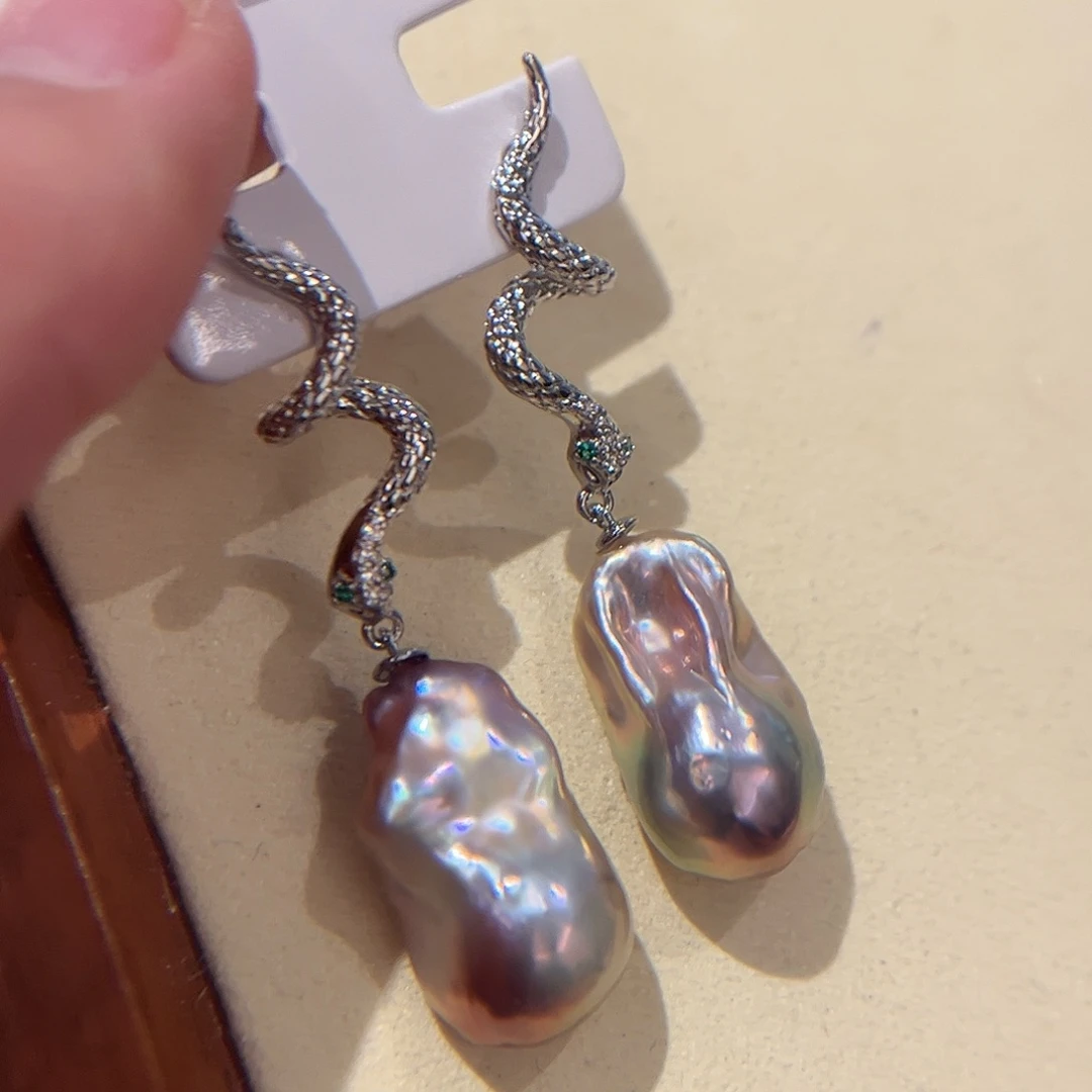 淡水珍珠耳饰合金