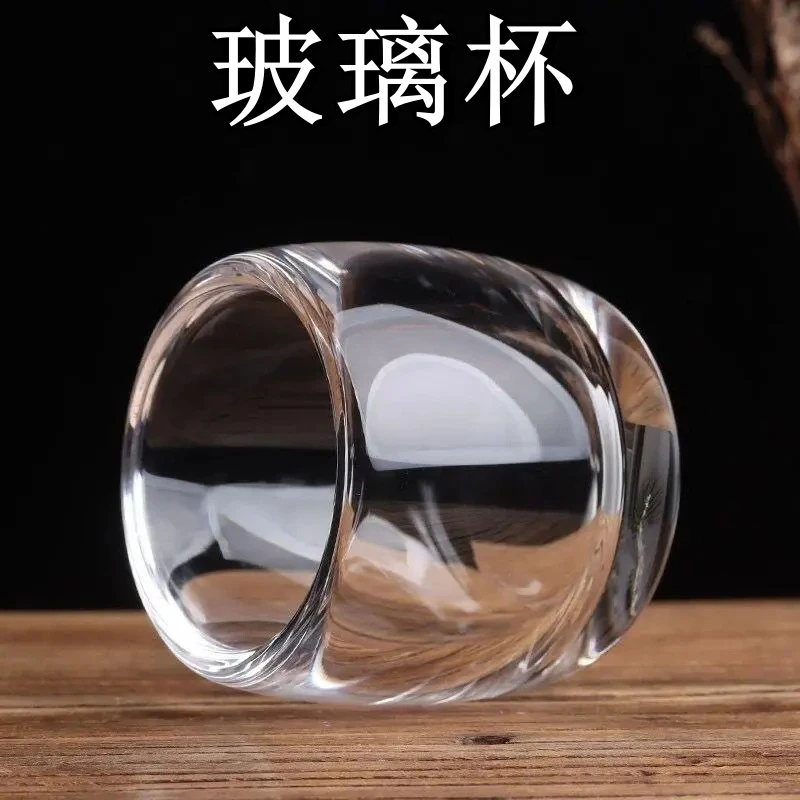 水晶玻璃杯透明玻璃茶杯不烫手个人专用加厚杯养生无铅中式茶杯子