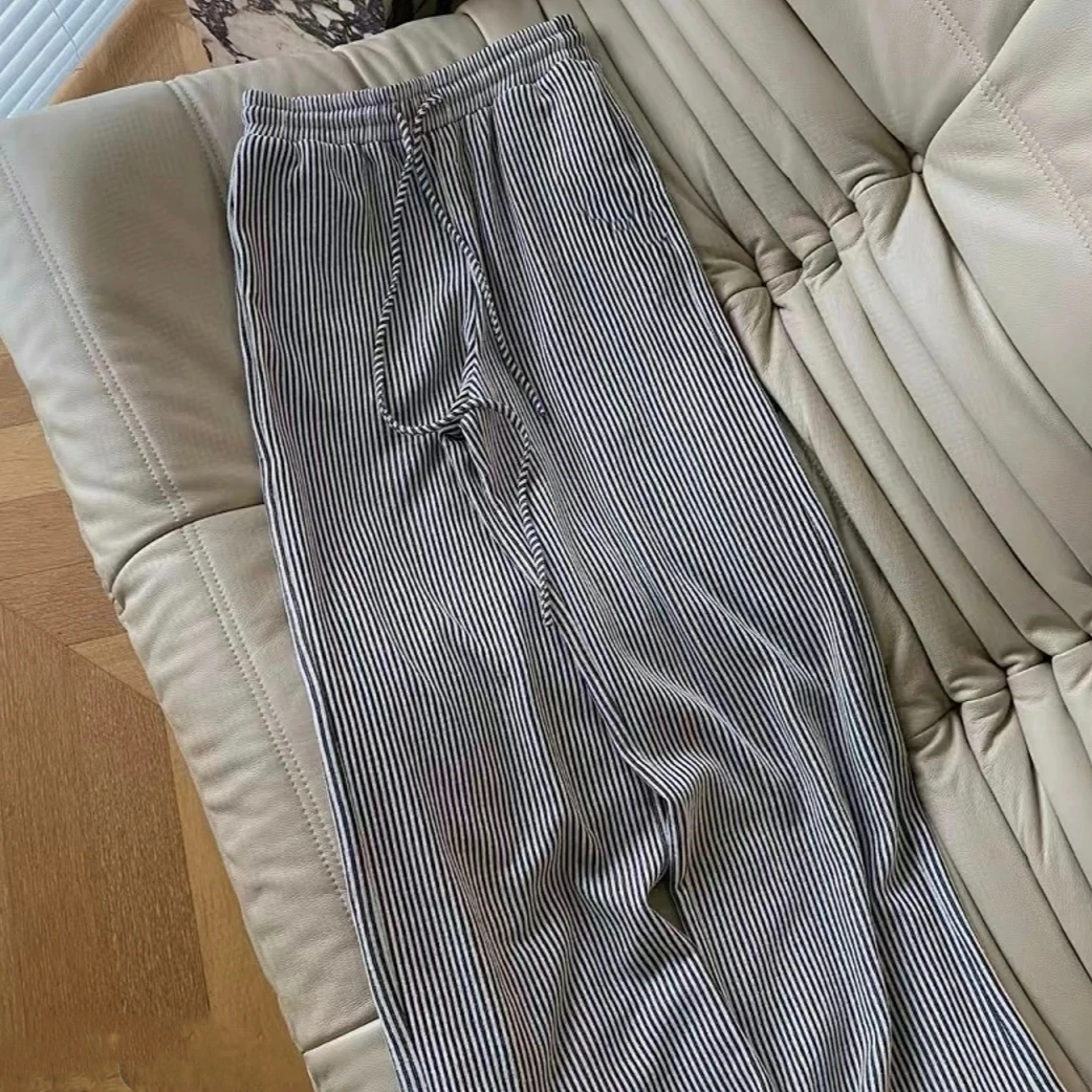 2025秋冬新款小狗条纹情侣款阔腿长裤 K5029