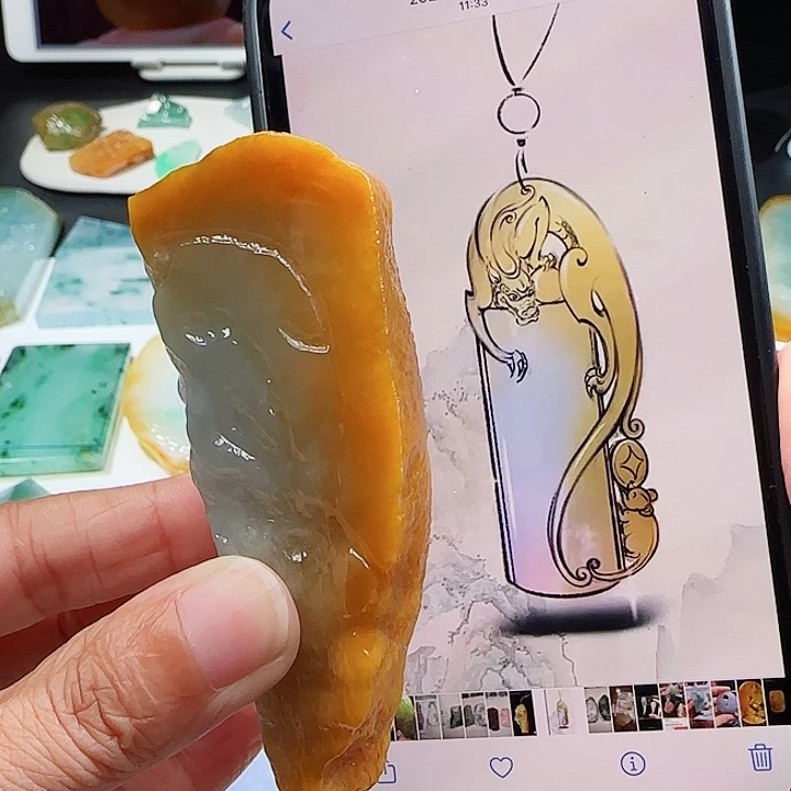 定制翡翠未镶嵌翡翠挂件