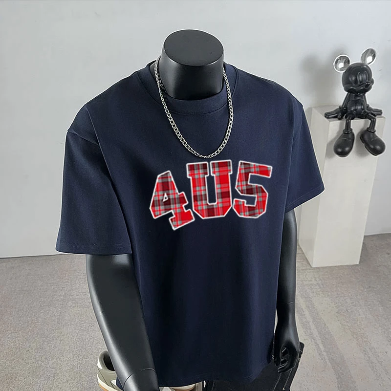 jtrt美式复古撞色创意设计感字母印花短袖T恤男女夏季潮牌上衣ins