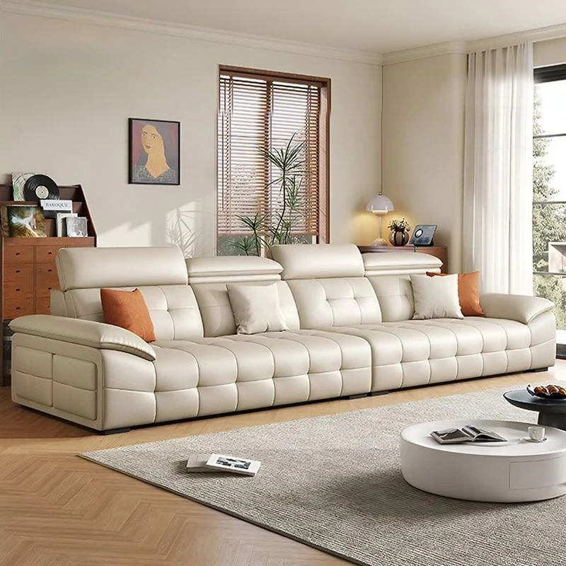 2025新款意式极简头层真皮艺沙发劳伦斯大小户型客厅沙发直排轻奢