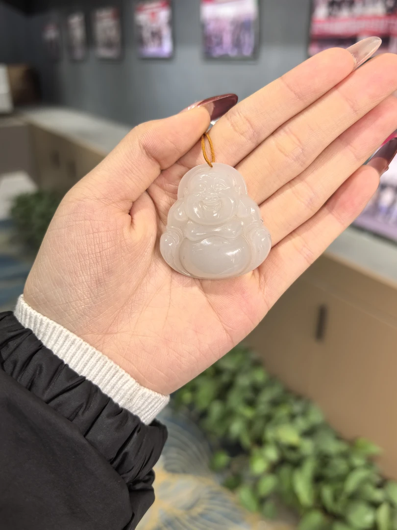 天然和田玉弥勒佛吊坠