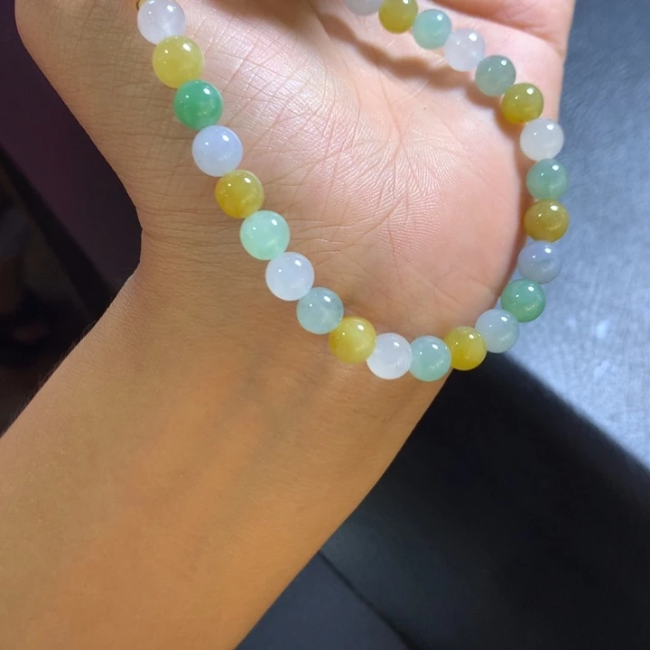 定制翡翠未镶嵌翡翠珠串卡7不退不换