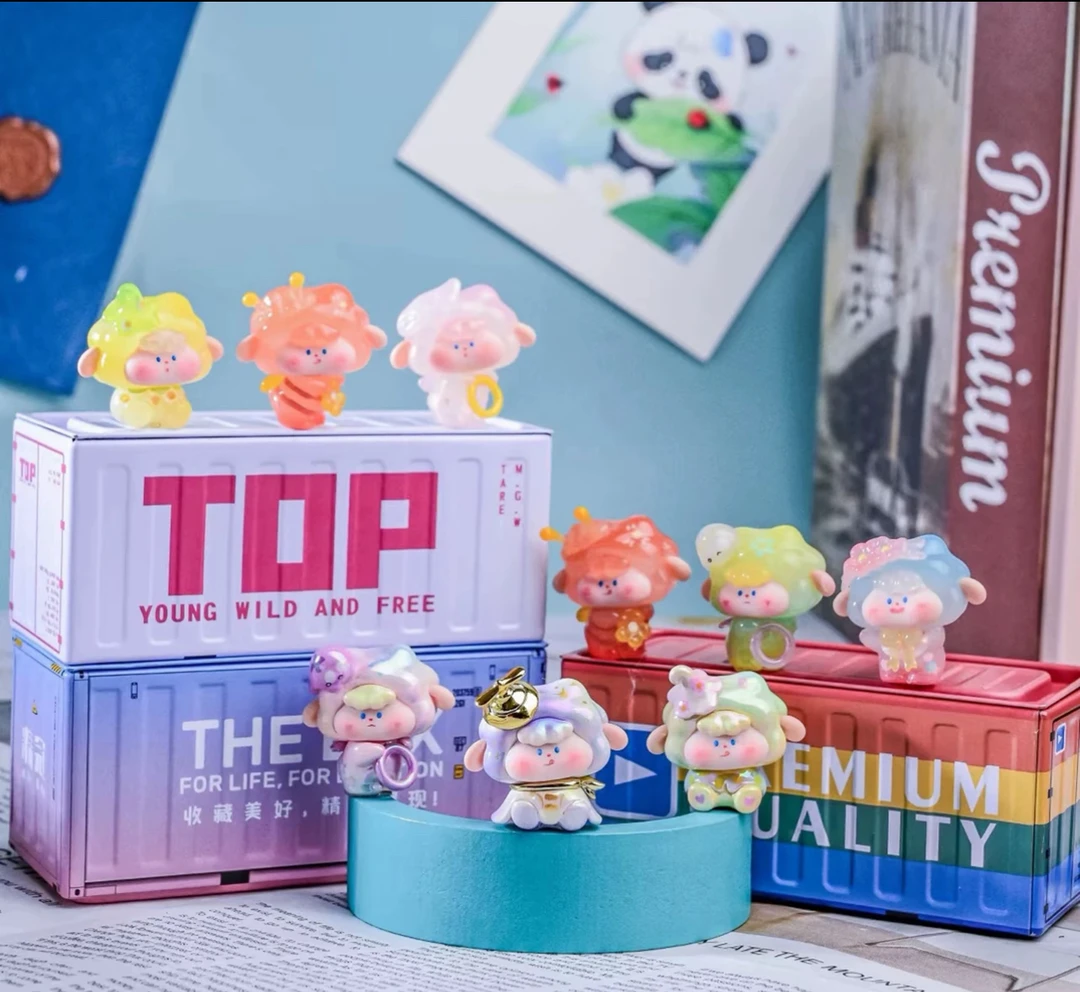 【踩后五欧最大】倒倒小猫圣诞萌粒贝壳咖啡潮玩可爱萌粒礼物摆件