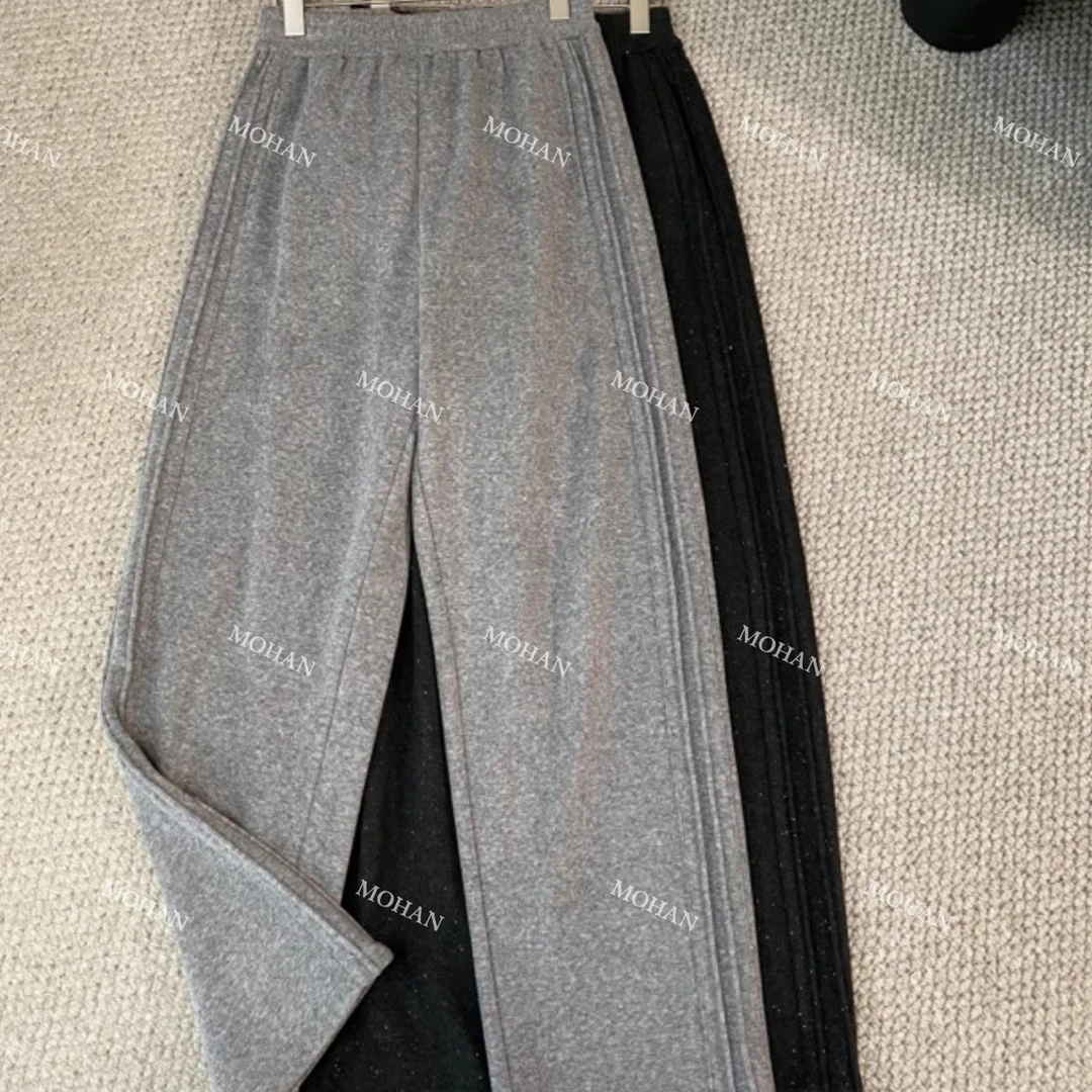 【墨涵精选2】星空侧拼接香蕉窄版直筒百搭显瘦减龄休闲裤27142