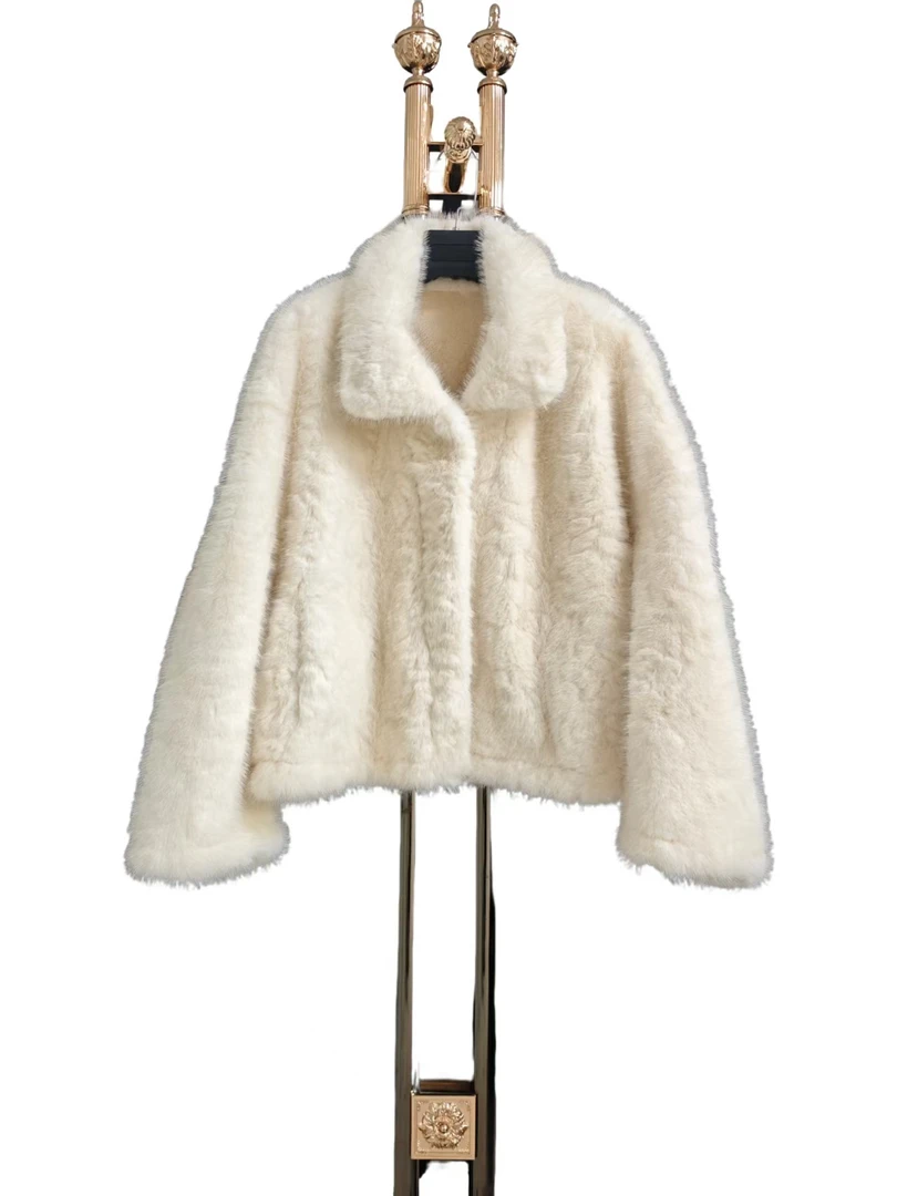 2025秋冬时尚减龄设计师款宽松休闲毛毛外套322