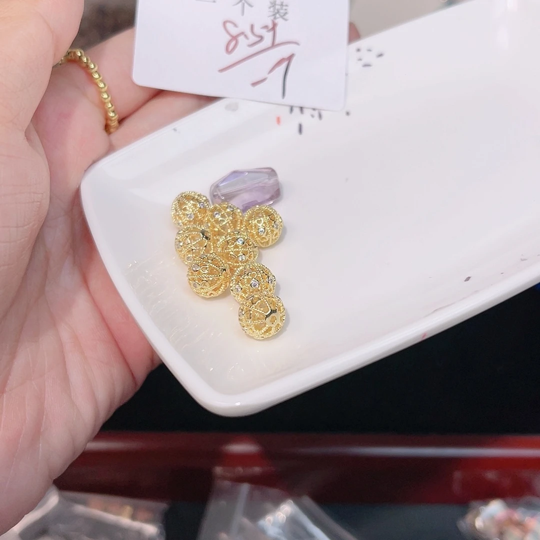 紫晶珠宝半成品银S925镀金镶嵌86