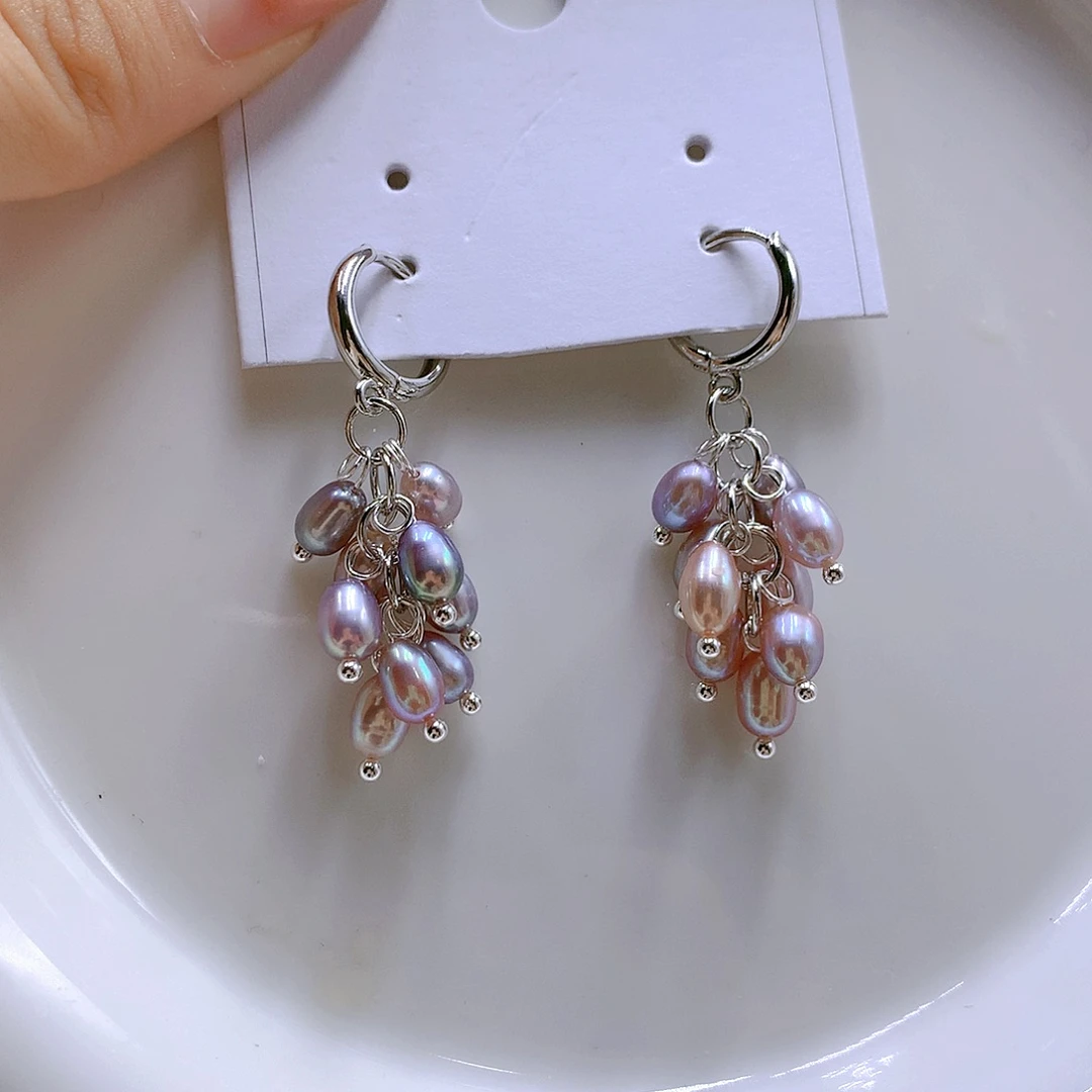 银S925镶嵌耳饰淡水珍珠