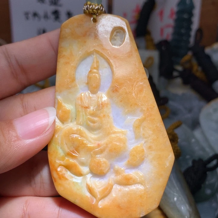 翡翠未镶嵌颈饰保真天然A货翡翠