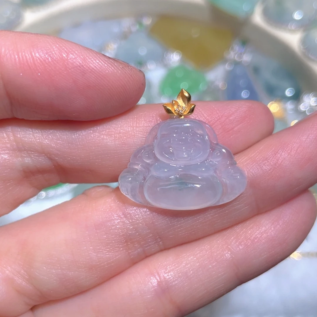 翡翠颈饰18K金镶嵌翡翠