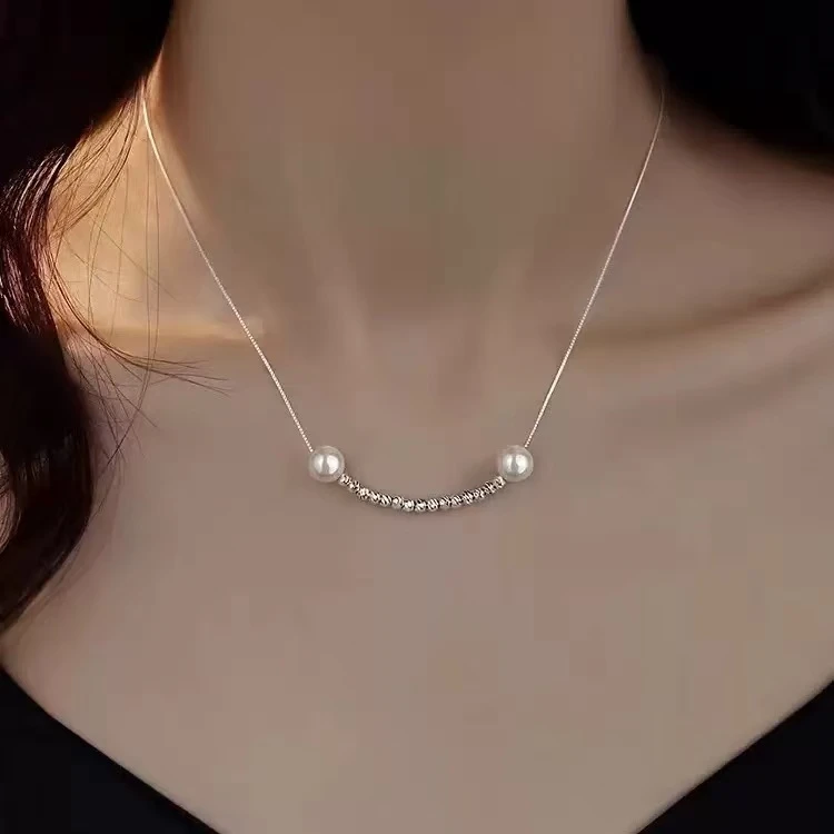 银吊坠 430碎银子珍珠项链