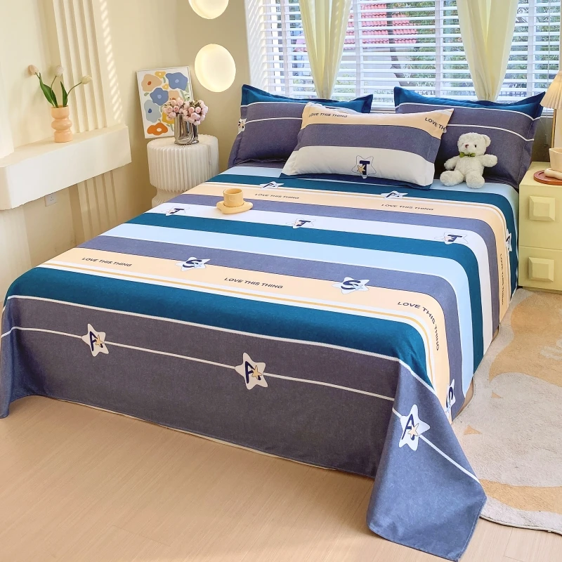 床单单件纯棉加密双人床单1.2米学生宿舍单人全棉1.5m床加厚被单3