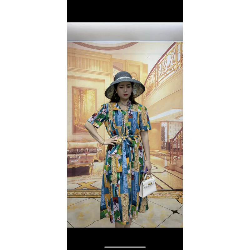 1088桑蚕丝新款夏高端薄款连衣裙气质优雅短袖