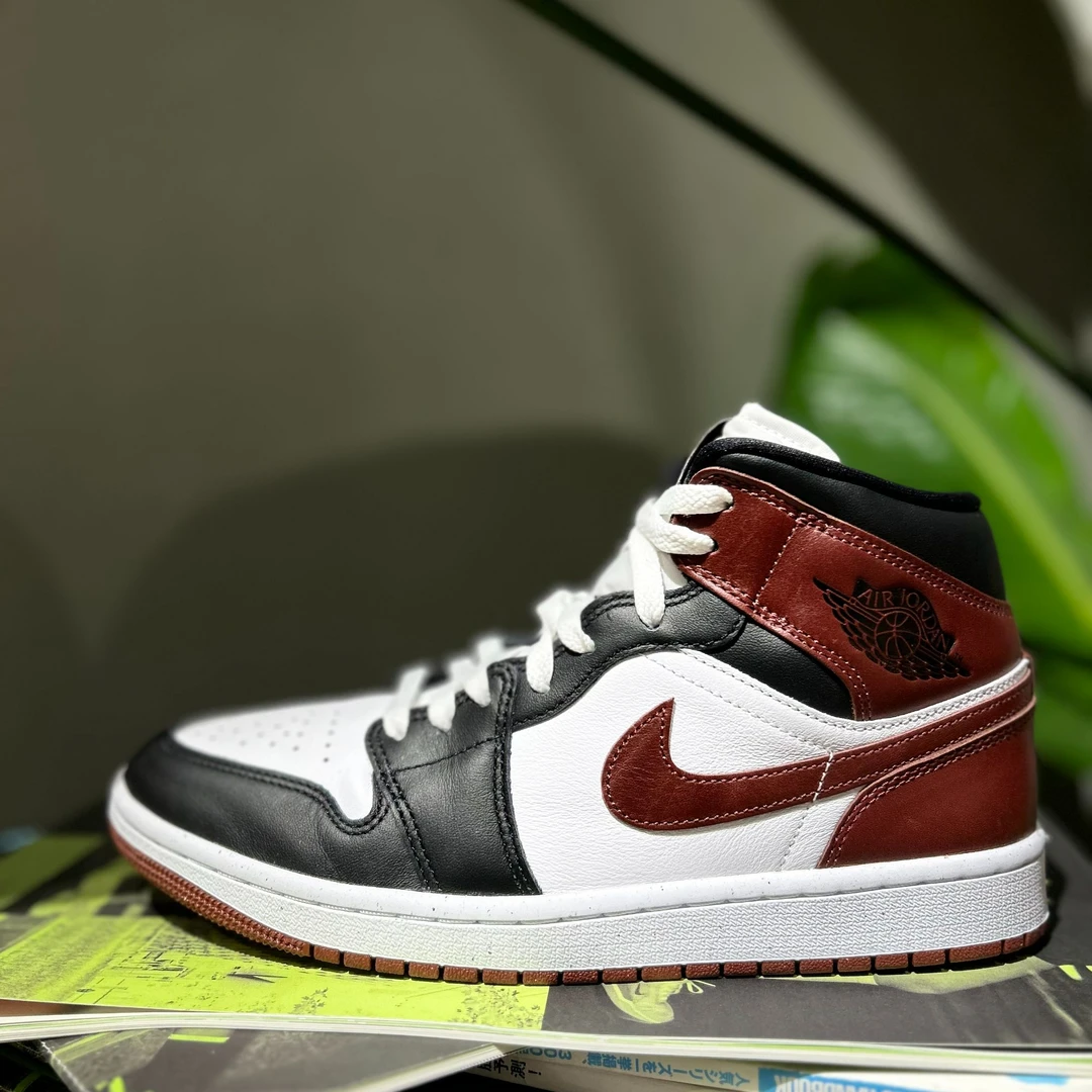 NIKE 官方正品AJ1新年红男子枣红中帮复古运动鞋HF3216-102