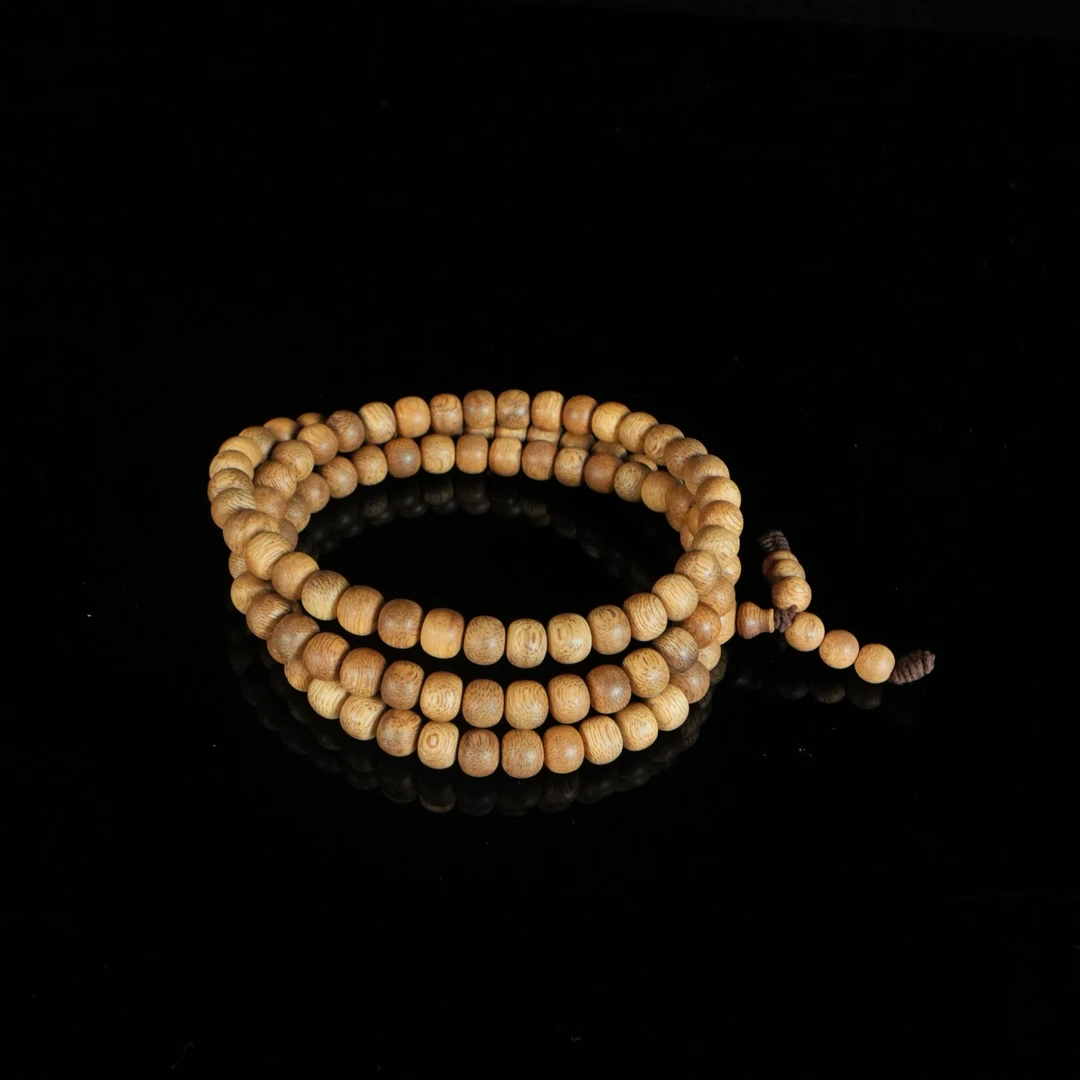 DY-B3291 缅甸黄油熟结软丝老料沉香桶珠长串 0.8x0.67cm 19.9g