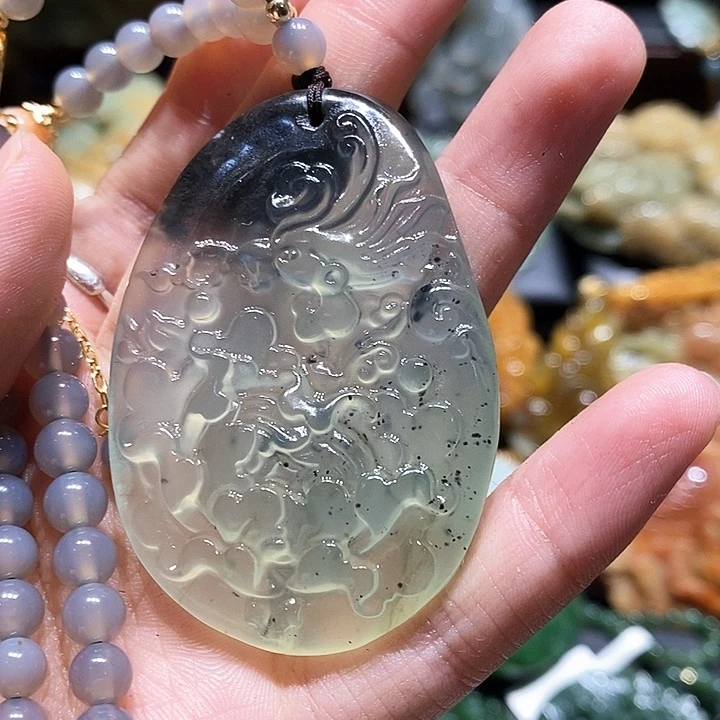 岫玉未镶嵌毛衣链