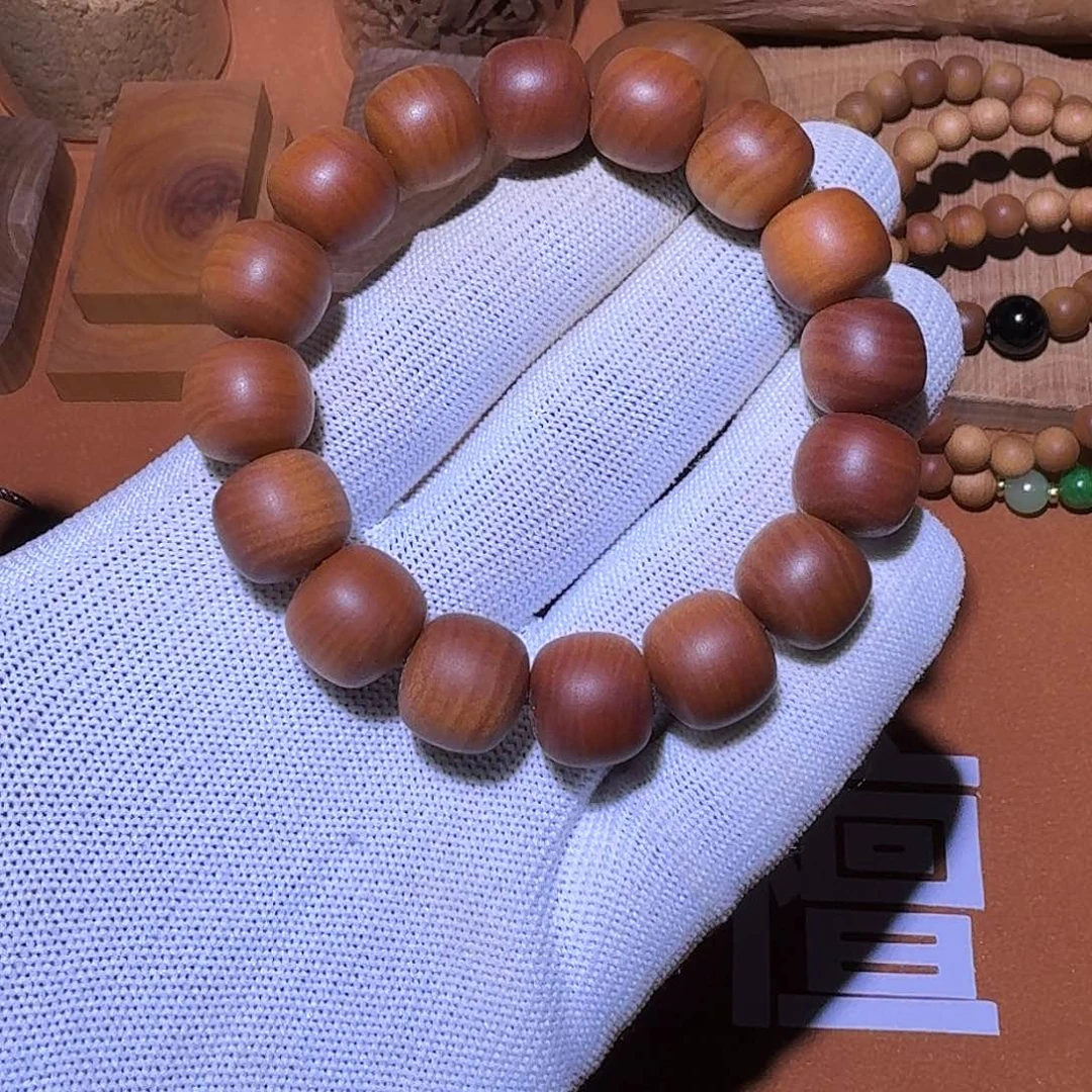 檀香木1314×16颗高品横纹沉水焦糖香带奶甜