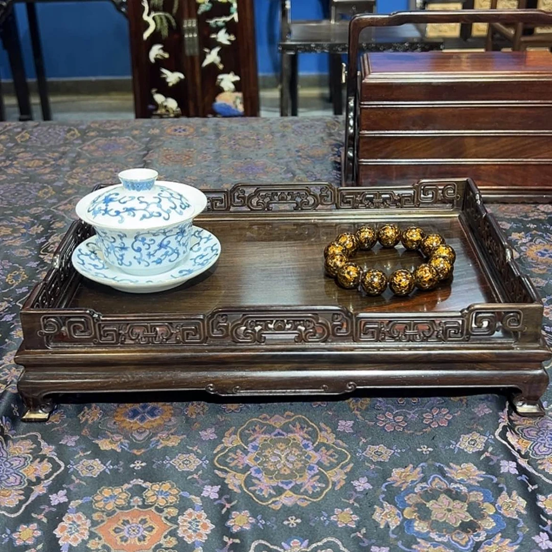 【闪购商品】红酸枝木类成套家具茶盘