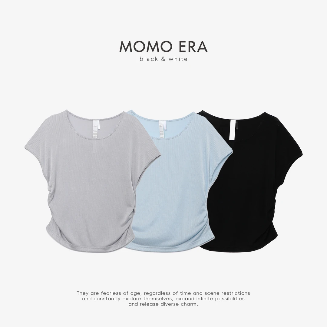 16400 T 醋酸凉感设计捏褶收腰短袖T