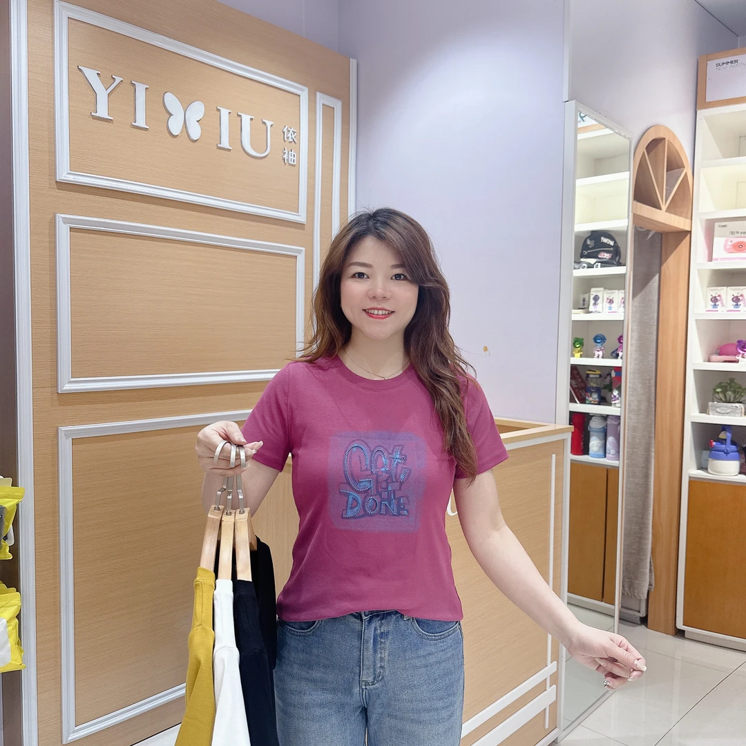 时尚百搭短袖上衣 5-2505夏季新款洋气百搭刺绣圆领/长57厘米