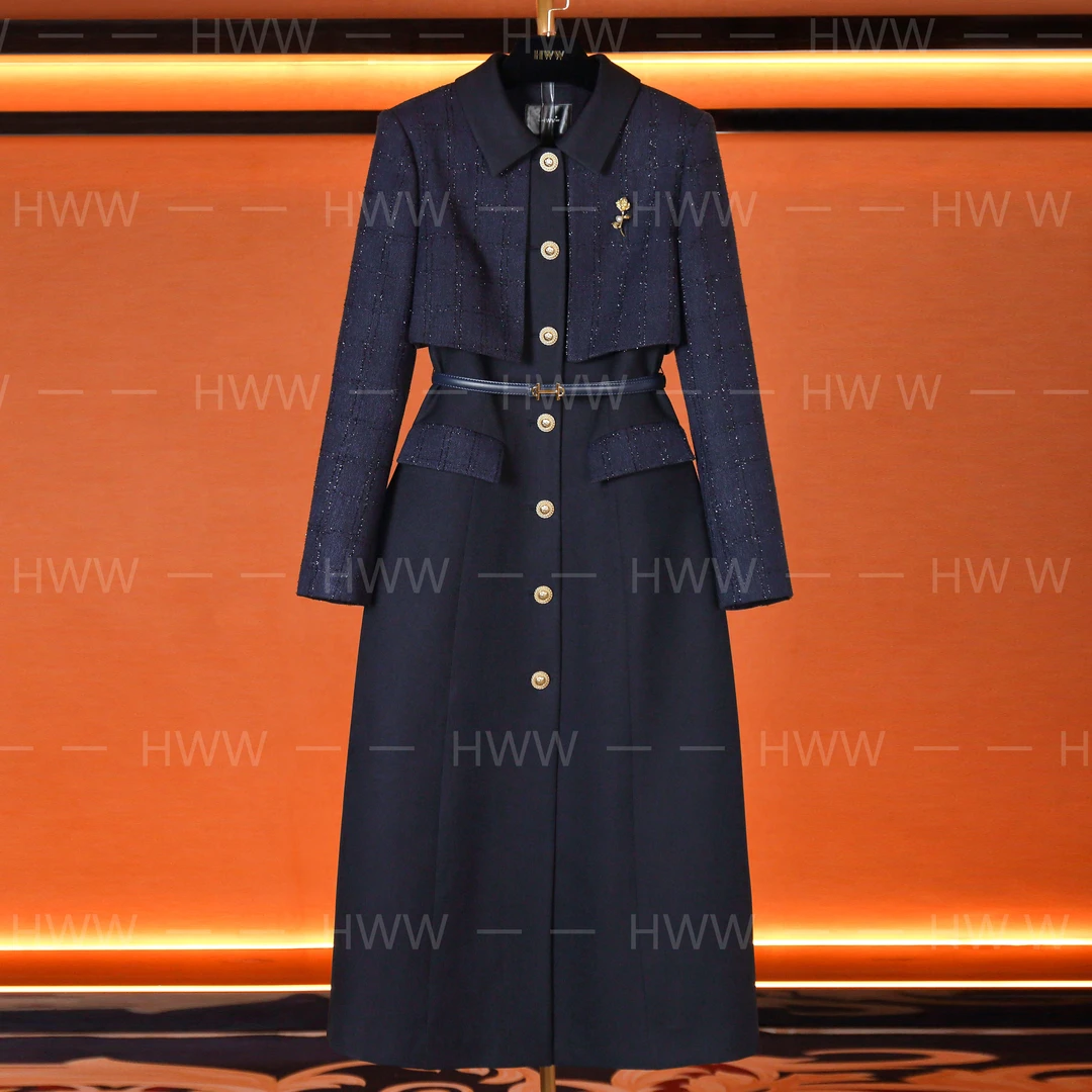 HWW高级轻奢设计师女装风衣外套优雅气质修身收腰风衣DHZRR405137