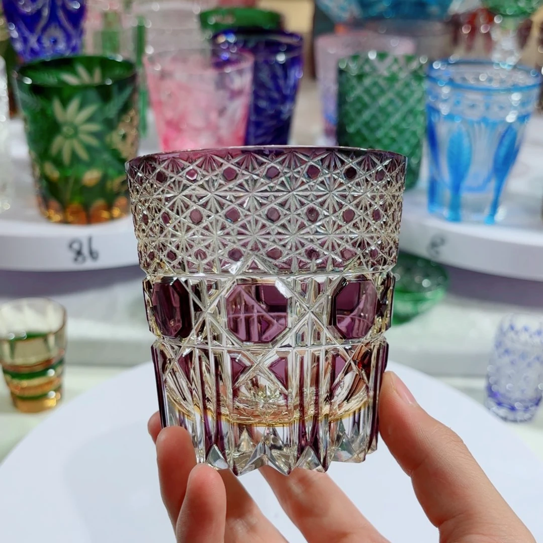 水晶玻璃平底款-新紫宝江户切子