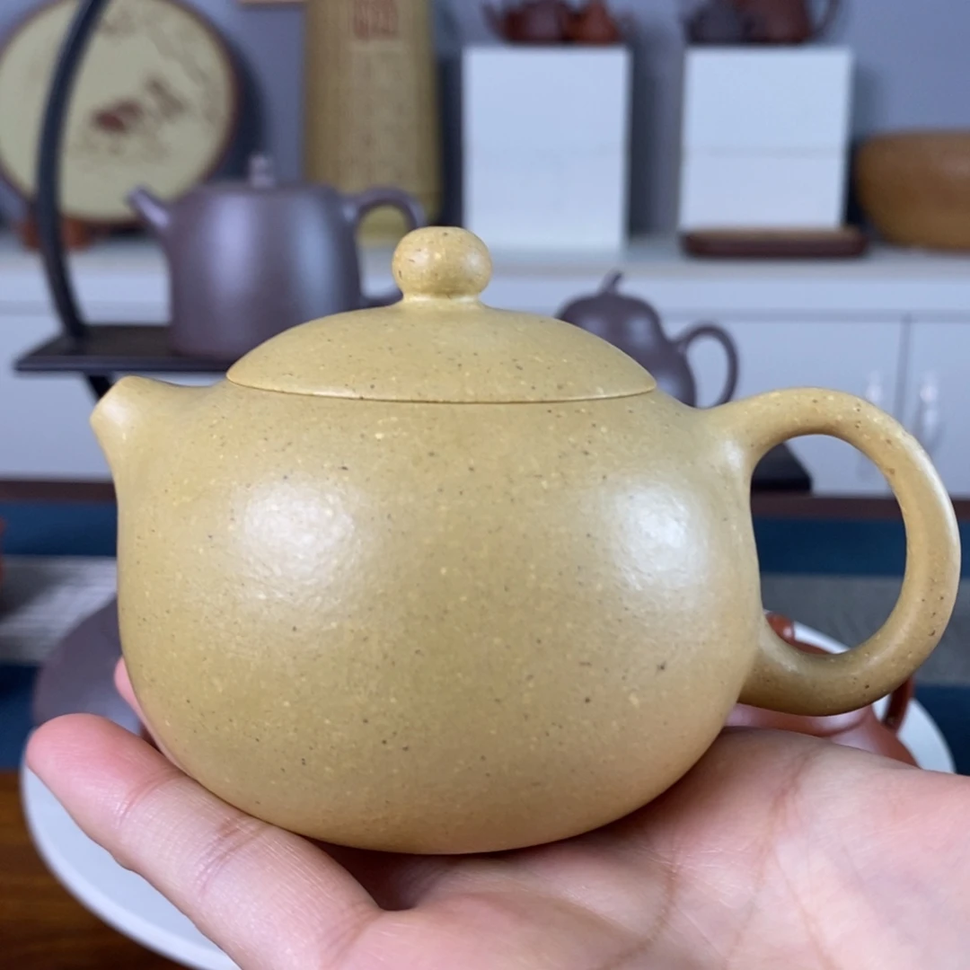 茶壶紫砂微瑕大水潭本绿西施150cc壶内开裂一点 但不漏水