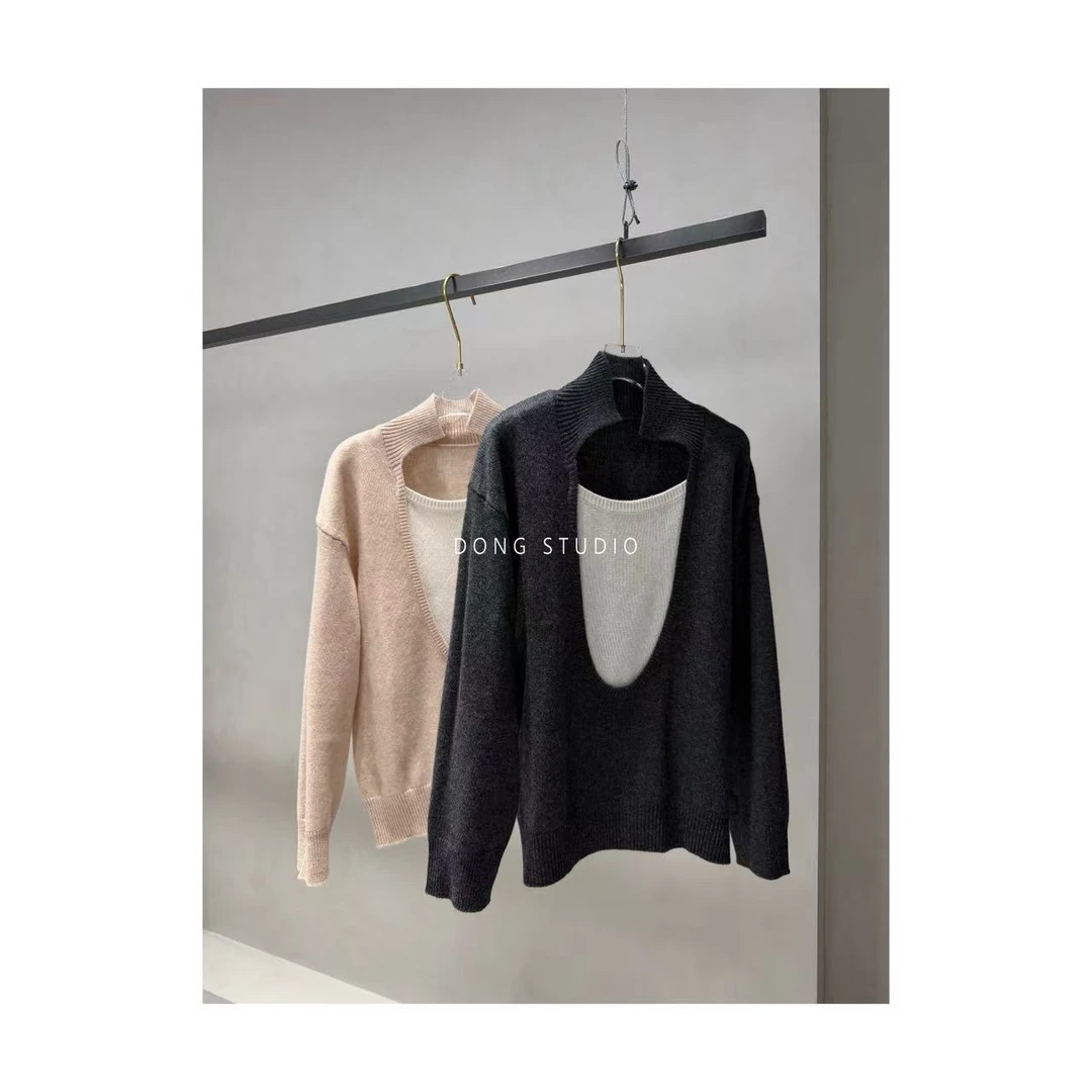 秀款绵羊毛设计师款小众毛衣I7989