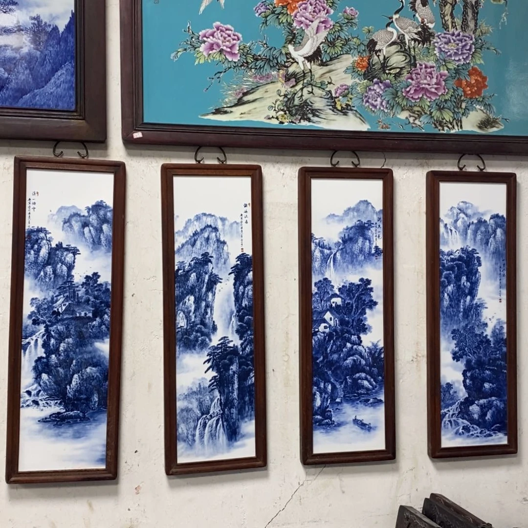 瓷80*28*4 景德镇瓷板画柴窑烧制