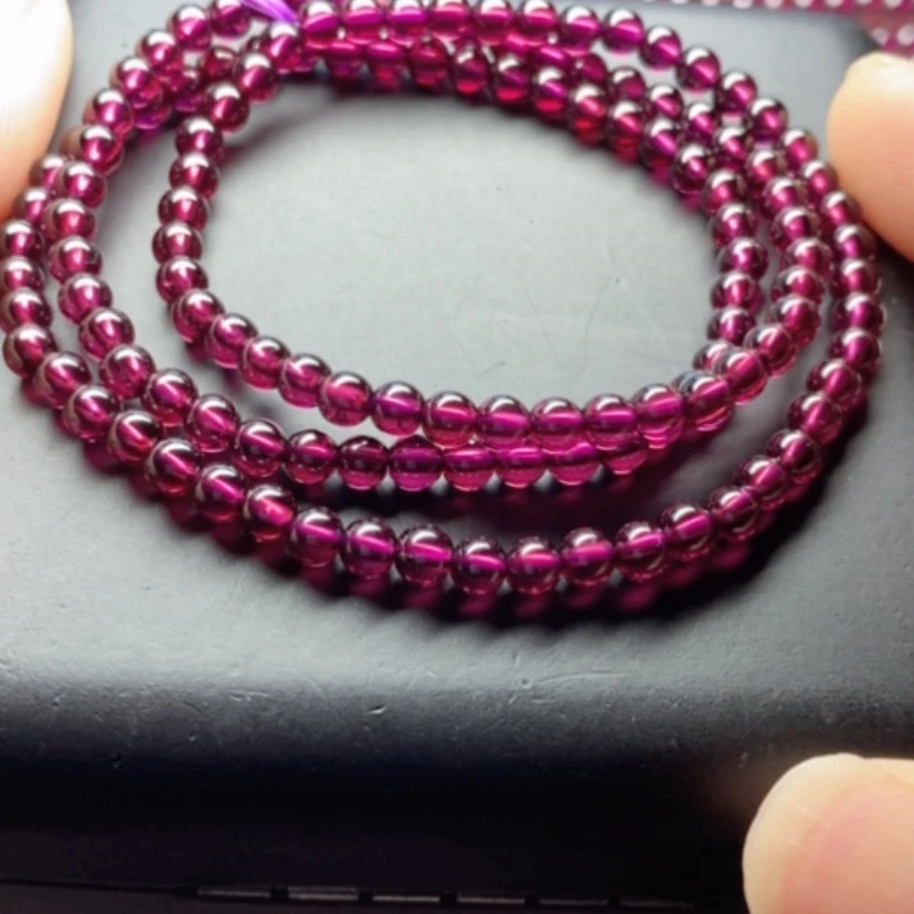 【闪购商品】石榴石手链未镶嵌4.3紫牙乌9a